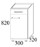 Szafka kuchenna stojąca MKS17 30x52x82h